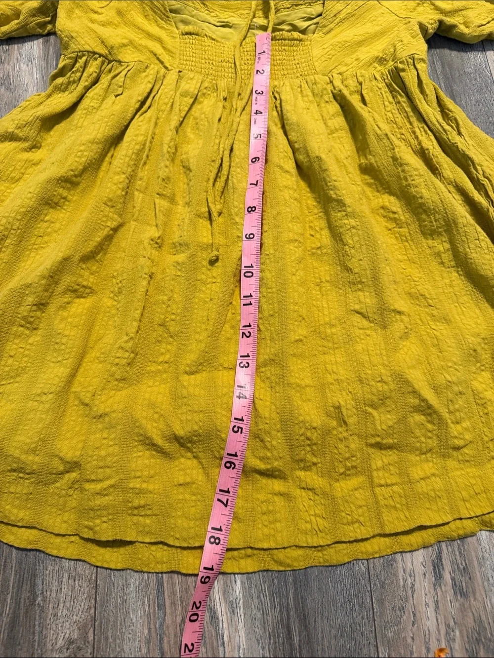 Free People Blouson Mustard Puff-Sleeve Square Neck